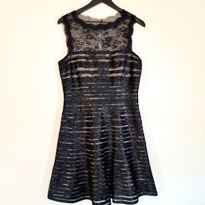 🖤 Gianni Bini Black Lace Fit & Flare Dress – Size 10